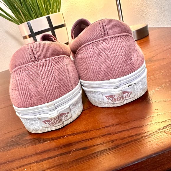 Pink Vans - Women's Classic Canvas Slip on Shoes - Size 10 - Picture 5 of 6